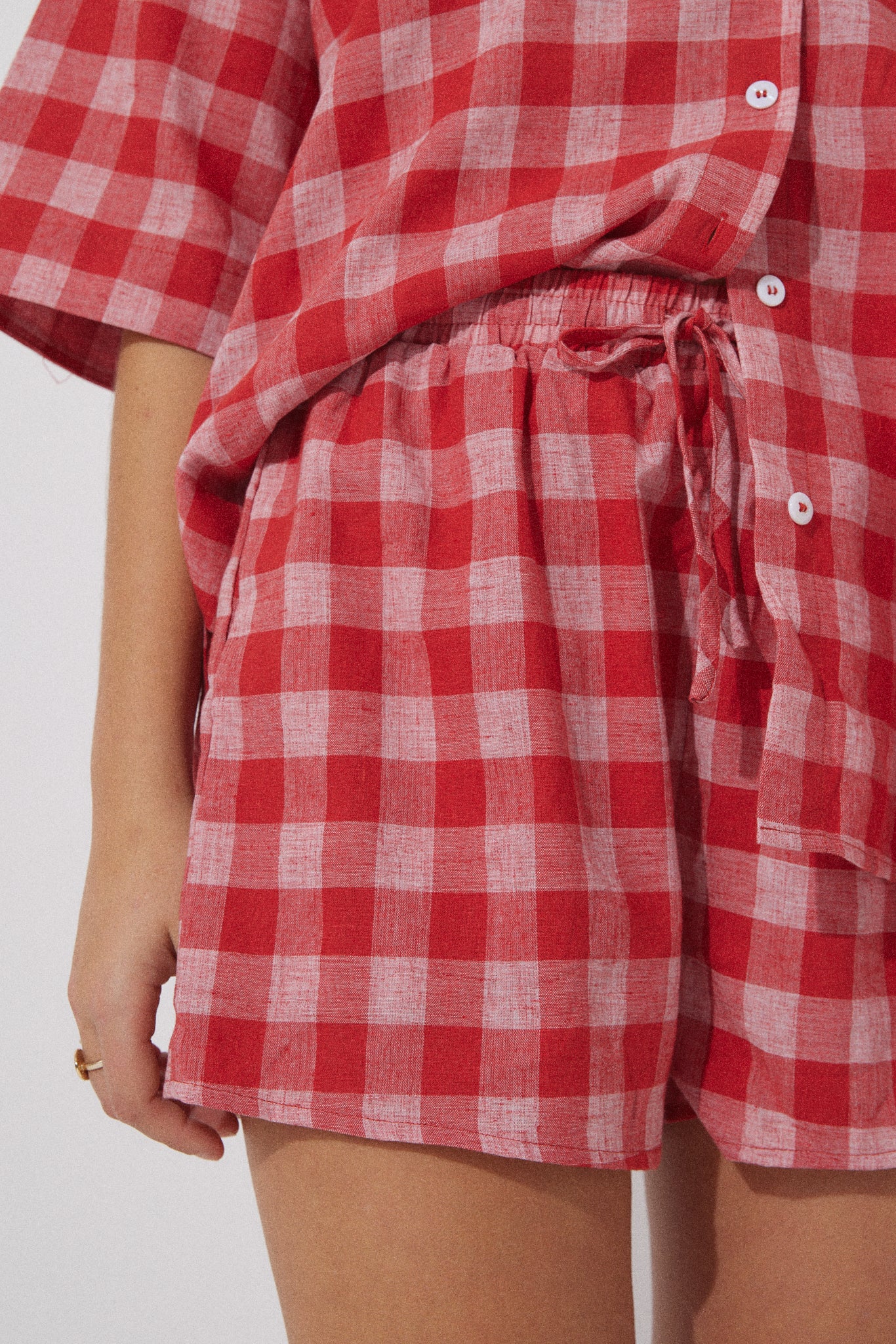 Red 2025 gingham shorts