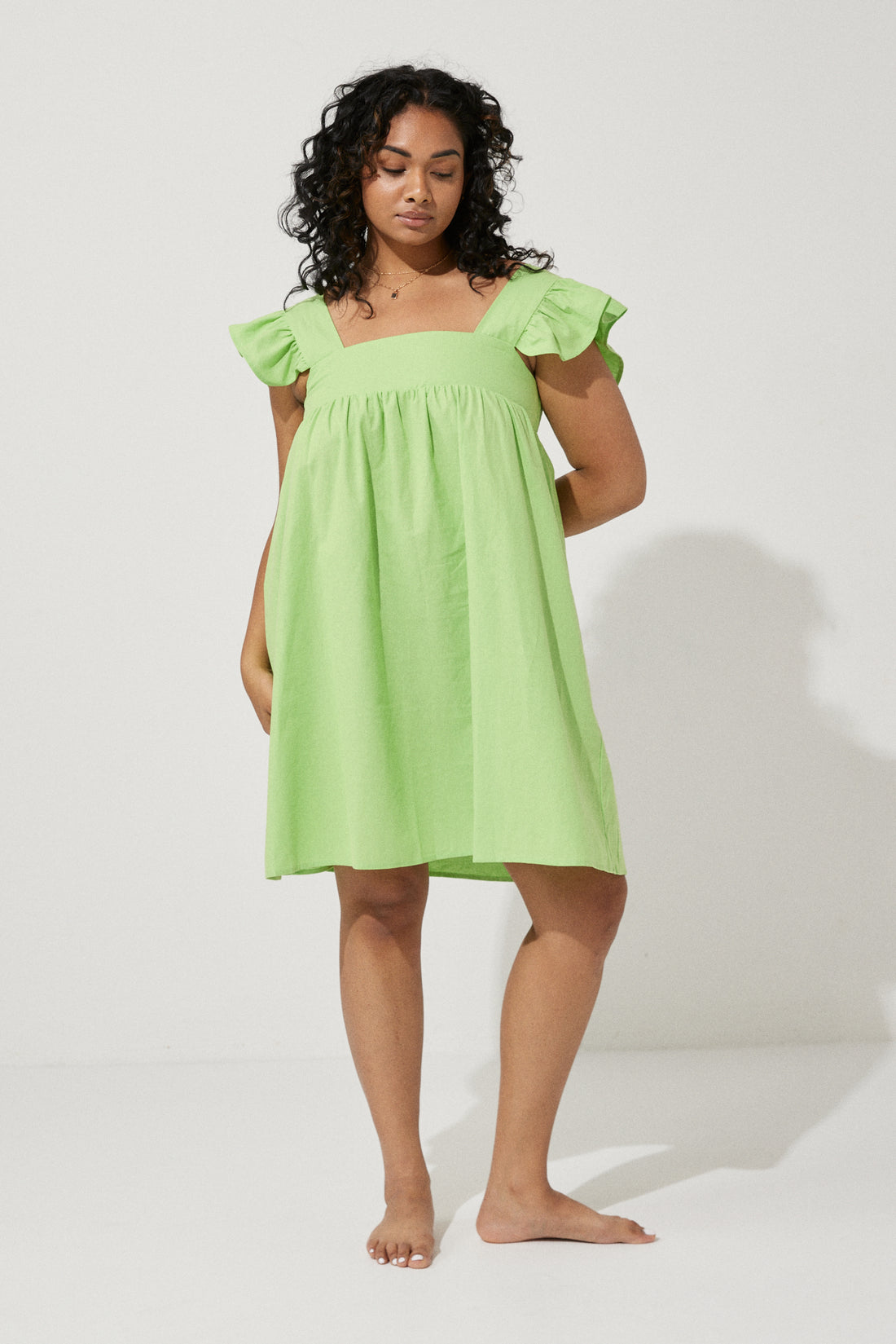 Eos Frill Mini Dress - Meadow