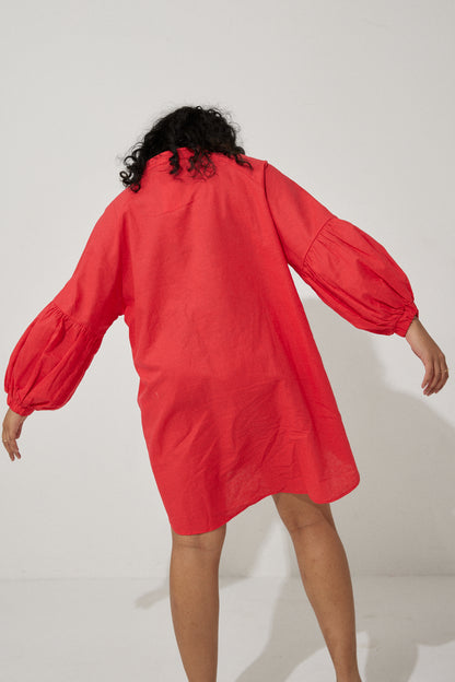 Havana Smock Dress - Red