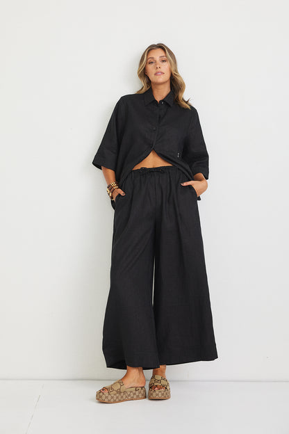 Rahni Linen Pants - Black