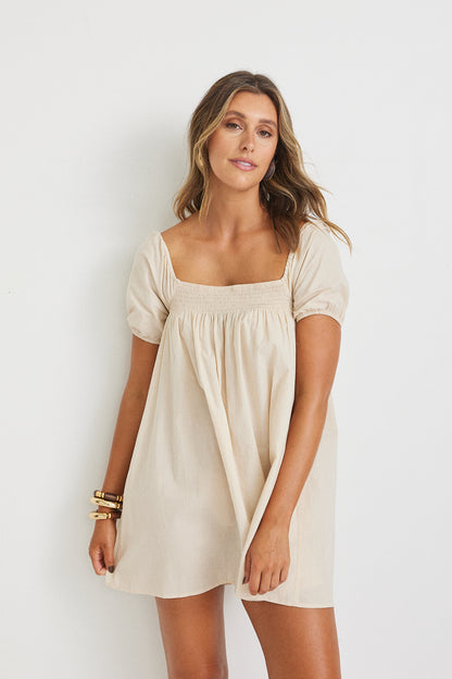 Jada Mini Dress - Beige