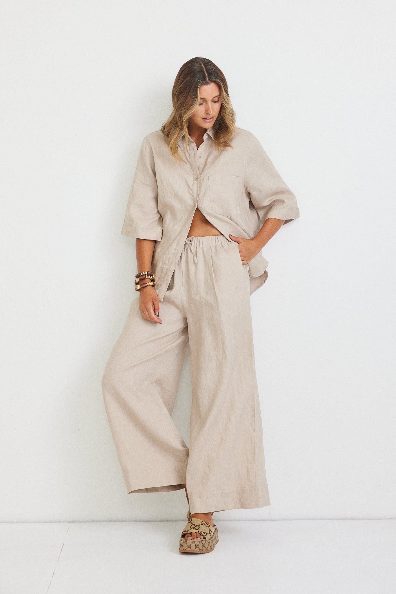 Rahni Linen Pants - Stone