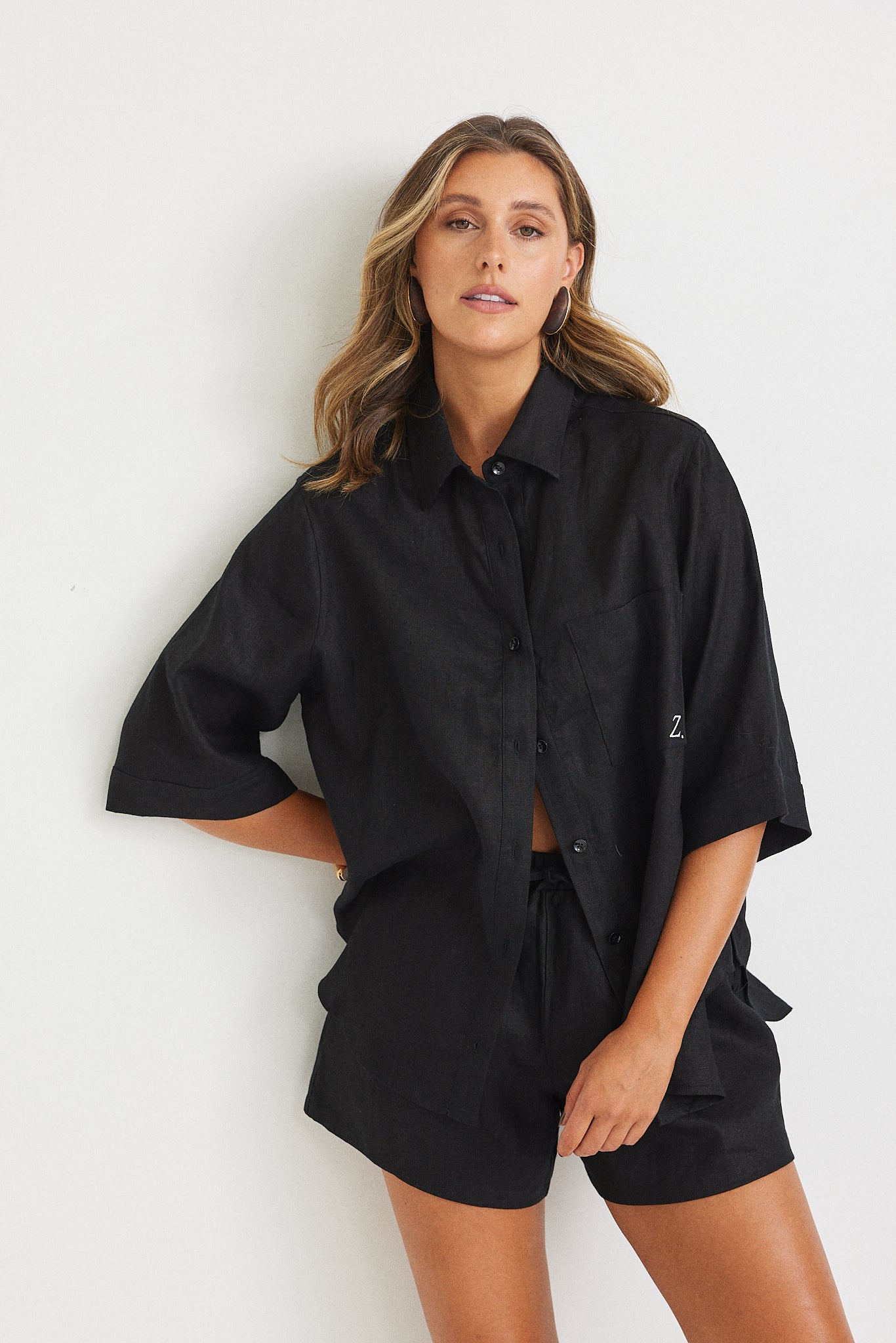 Rahni Linen Shirt - Black