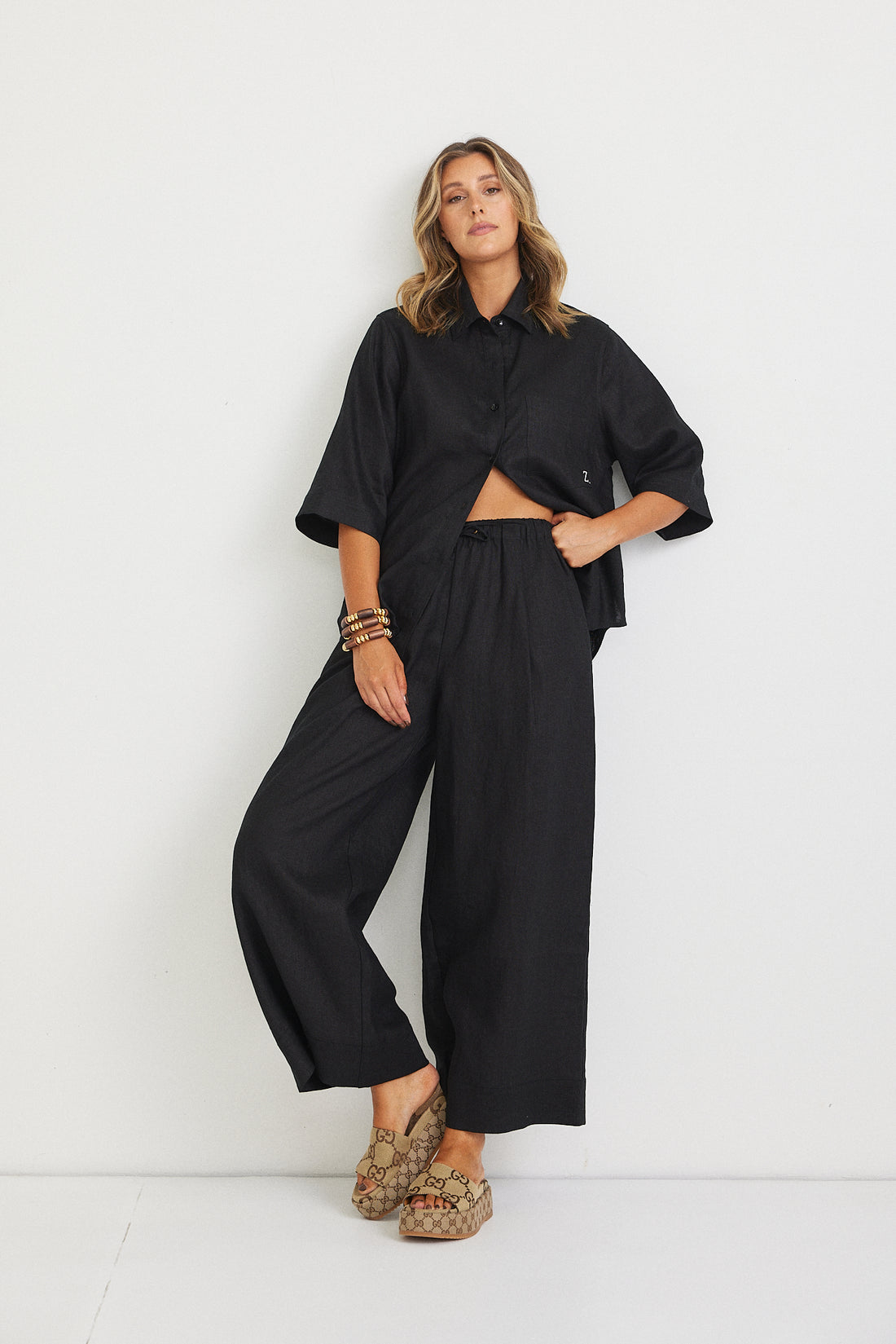 Rahni Linen Pants - Black