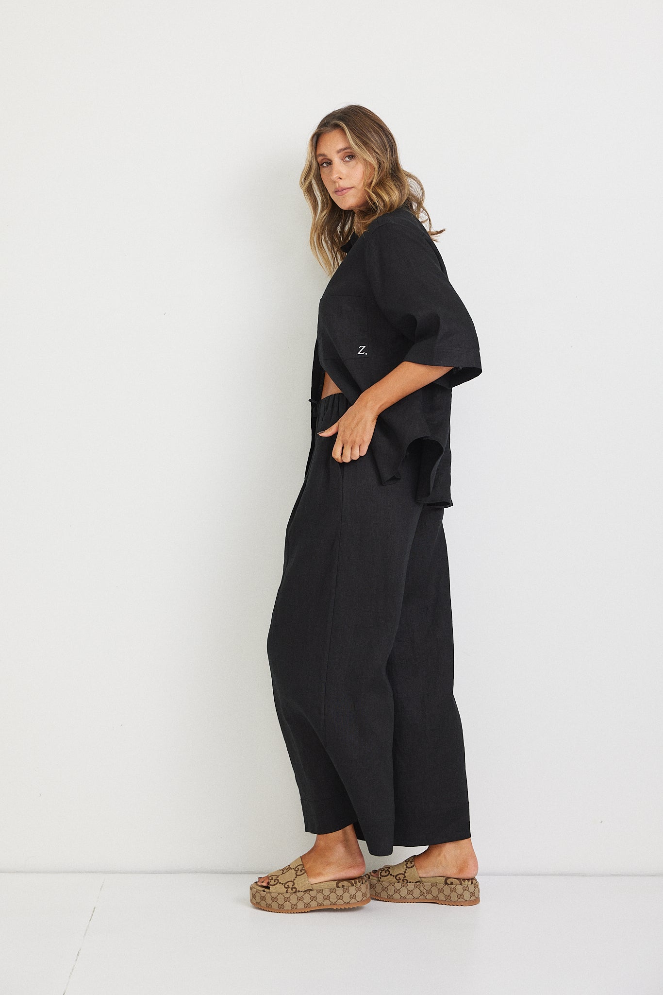 Rahni Linen Pants - Black