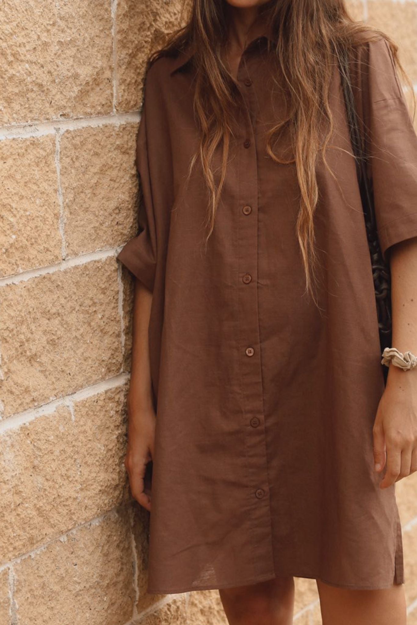 Willa Shirt Dress - Brown